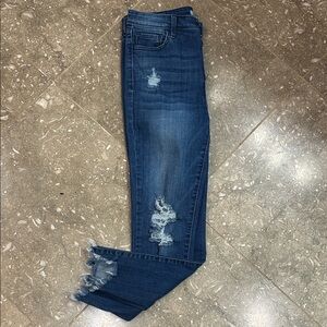 Cello Dark Blue Distressed Skinny Jeans